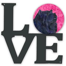 11.5 x 11.75 in. Pink Chow Chow Metal Artwork Love Wall Decor