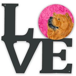 11.5 x 11.75 in. Pink Chow Chow Metal Artwork Love Wall Decor