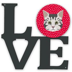 11.5 x 11.75 in. American Bobtail Cat Love Metal Artwork Wall Decor