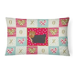 CK5901PW1216 12 x 3 x 16 in. Yorkshire Terrier No.2 Love Canvas Fabric Decorative Pillow