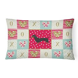 12 x 3 x 16 in. Dachshund Love Canvas Fabric Decorative Pillow
