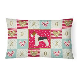 12 x 3 x 16 in. Fox Terrier Love Canvas Fabric Decorative Pillow