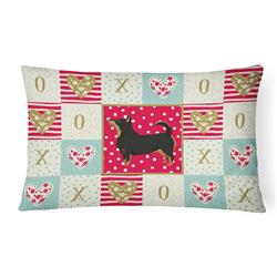 12 x 3 x 16 in. Lancashire Terrier Love Canvas Fabric Decorative Pillow