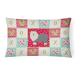 12 x 3 x 16 in. Old English Sheepdog Love Canvas Fabric Decorative Pillow