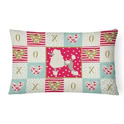 12 x 3 x 16 in. Poodle Love Canvas Fabric Decorative Pillow