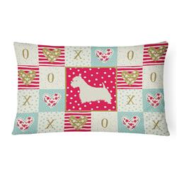 12 x 3 x 16 in. Westie Love Canvas Fabric Decorative Pillow