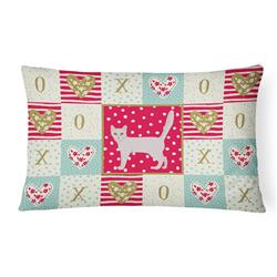 Picture of Carolines Treasures CK5571PW1216 12 x 3 x 16 in. Burmilla Cat Love Canvas Fabric Decorative Pillow