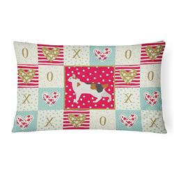12 x 3 x 16 in. Korean Bobtail Cat Love Canvas Fabric Decorative Pillow