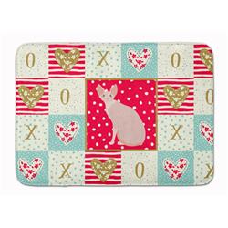 19 x 27 in. Sphynx No.2 Cat Love Machine Washable Memory Foam Mat