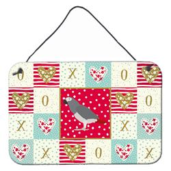 8 x 12 in. African Grey Parrot Love Wall or Door Hanging Prints