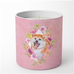 10 oz Akita Pink Flowers Decorative Soy Candle