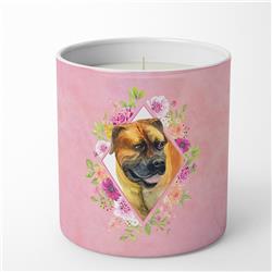 10 oz Borboel Mastiff Pink Flowers Decorative Soy Candle