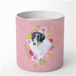 10 oz Borzoi Pink Flowers Decorative Soy Candle