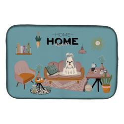 14 x 21 in. Silver White Shih Tzu Sweet Home Dish Drying Mat