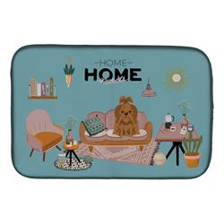 14 x 21 in. Silver Chocolate Shih Tzu Sweet Home Dish Drying Mat