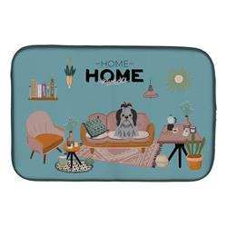 14 x 21 in. Black Silver Shih Tzu Sweet Home Dish Drying Mat