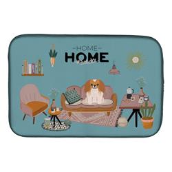 14 x 21 in. Red White Pekingese Sweet Home Dish Drying Mat