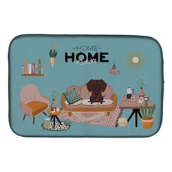 14 x 21 in. Chocolate Wire Haired Dachshund Sweet Home Dish Drying Mat