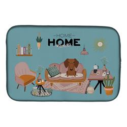 14 x 21 in. Red Brown Dachshund Sweet Home Dish Drying Mat