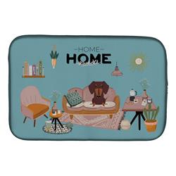 14 x 21 in. Chocolate Dachshund Sweet Home Dish Drying Mat