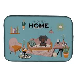 14 x 21 in. Black Tan Dachshund Sweet Home Dish Drying Mat