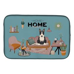 14 x 21 in. Black White Bull Terrier Sweet Home Dish Drying Mat