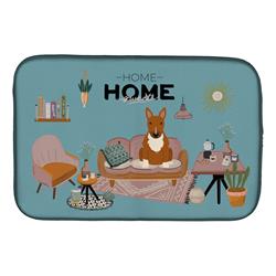 14 x 21 in. Red Bull Terrier Sweet Home Dish Drying Mat