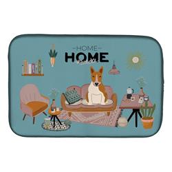 14 x 21 in. Red White Bull Terrier Sweet Home Dish Drying Mat