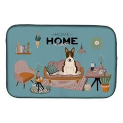 14 x 21 in. Dark Brindle Bull Terrier Sweet Home Dish Drying Mat