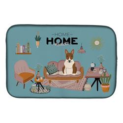 14 x 21 in. Brindle Bull Terrier Sweet Home Dish Drying Mat