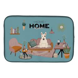 14 x 21 in. White Bull Terrier Sweet Home Dish Drying Mat