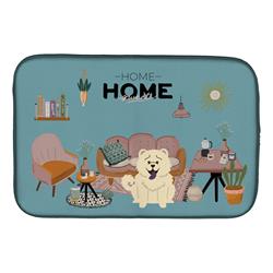 14 x 21 in. White Chow Chow Sweet Home Dish Drying Mat