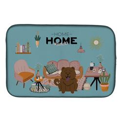 14 x 21 in. Chocolate Chow Chow Sweet Home Dish Drying Mat