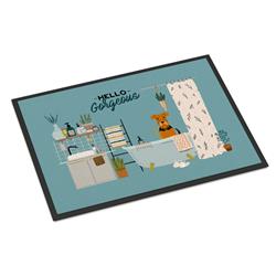 CK7463JMAT 24 x 36 in. Airedale in Bathtub Indoor or Outdoor Mat