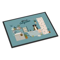 CK7465JMAT 24 x 36 in. Appenzeller Sennenhund in Bathtub Indoor or Outdoor Mat