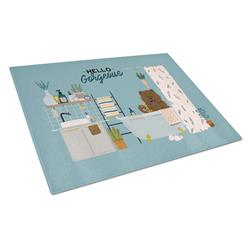 Chocolate Chow Chow in Bathtub Glass Cutting Board - Large