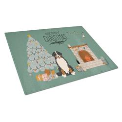 Bernese Mountain Dog Christmas Everyone Glass Cutting Board - Large