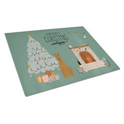 Irish Terrier Christmas Everyone Glass Cutting Board - Large