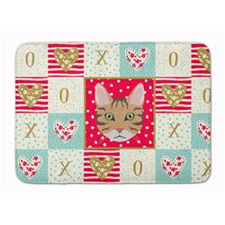 19 x 27 in. California Spangled Cat Love Machine Washable Memory Foam Mat