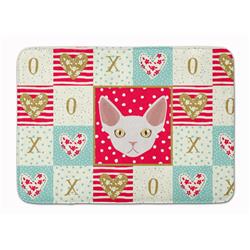 19 x 27 in. Devon Rex Cat Love Machine Washable Memory Foam Mat