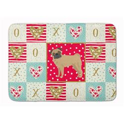 19 x 27 in. Pug Love Machine Washable Memory Foam Mat