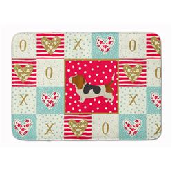 19 x 27 in. Basset Hound Love Machine Washable Memory Foam Mat