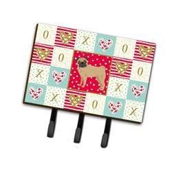 6 x 2 x 9 in. Pug Love Leash or Key Holder