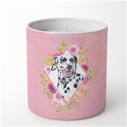 10 oz Dalmatian Pink Flowers Decorative Soy Candle