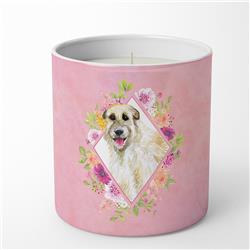 10 oz Irish Wolfhound Pink Flowers Decorative Soy Candle