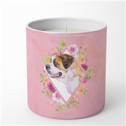 10 oz Saint Bernard No.1 Pink Flowers Decorative Soy Candle