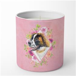 10 oz Saint Bernard No.2 Pink Flowers Decorative Soy Candle