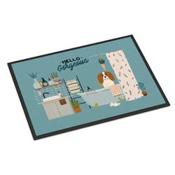 24 x 36 in. Cavalier Spaniel in Bathtub Indoor or Outdoor Mat