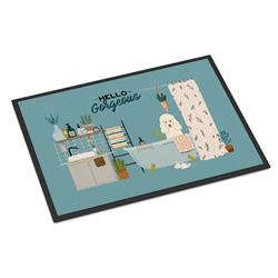 CK7492JMAT 24 x 36 in. White Poodle in Bathtub Indoor or Outdoor Mat
