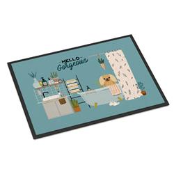 CK7526JMAT 24 x 36 in. Fawn Sable Pekingese in Bathtub Indoor or Outdoor Mat